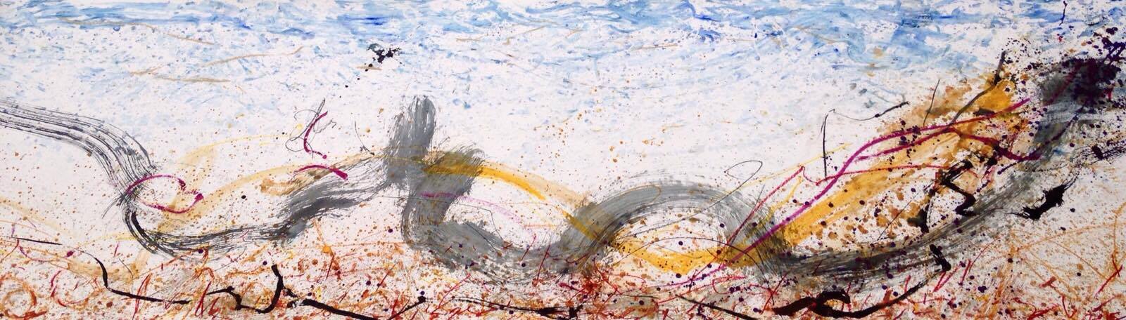 122x410cm mixta sobre papel $2900